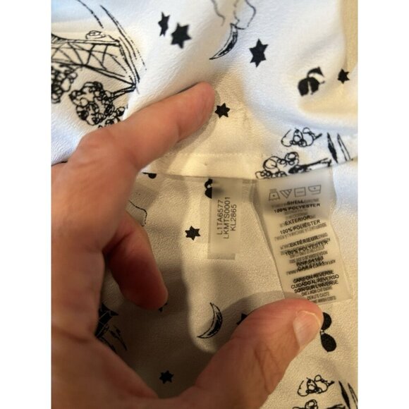 KARL LAGERFELD Paris Eiffel Tower Long Sleeve Button Front Blouse Women's Size S - Picture 10 of 10